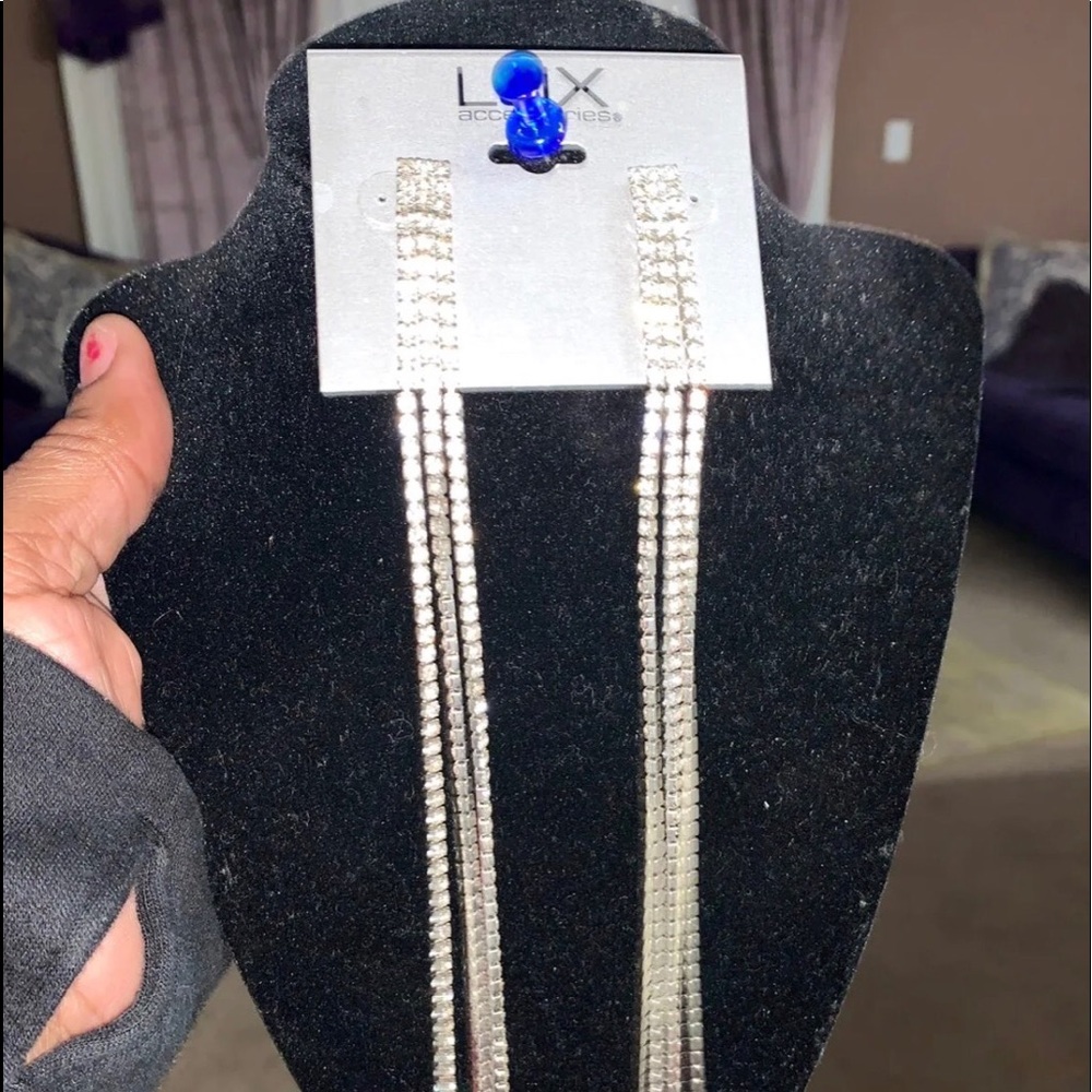 Long rhinestone earrings